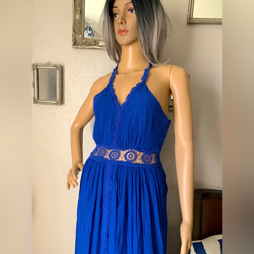 Royal blue racerback Maxi Dress